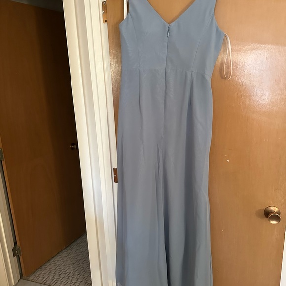 Azazie A14 Renessa Chiffon Dress (Dusty Blue) - Picture 4 of 6